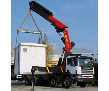 Transport with crane truck transport with crane truck